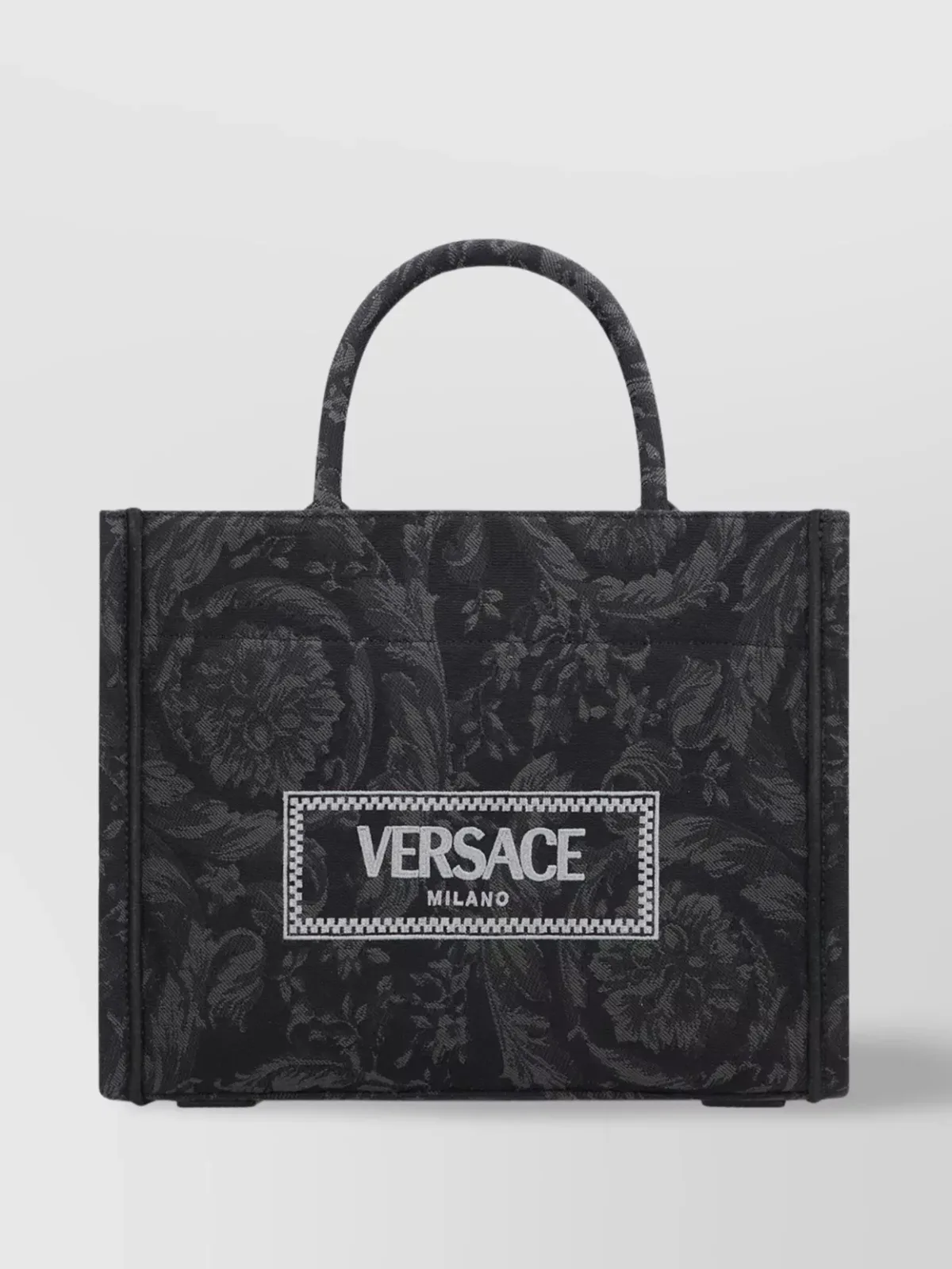 Versace Barocco Canvas Tote in Black, photo 1