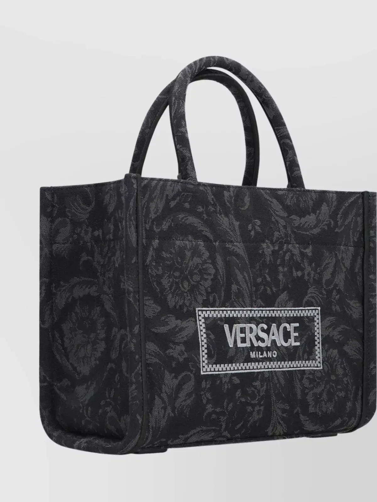 Versace Barocco Canvas Tote in Black, photo 4