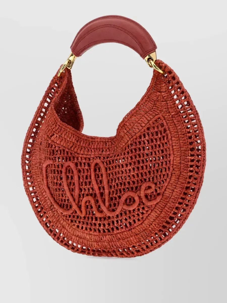 Chloé Raffia Tote Bag in Rot, Foto 2