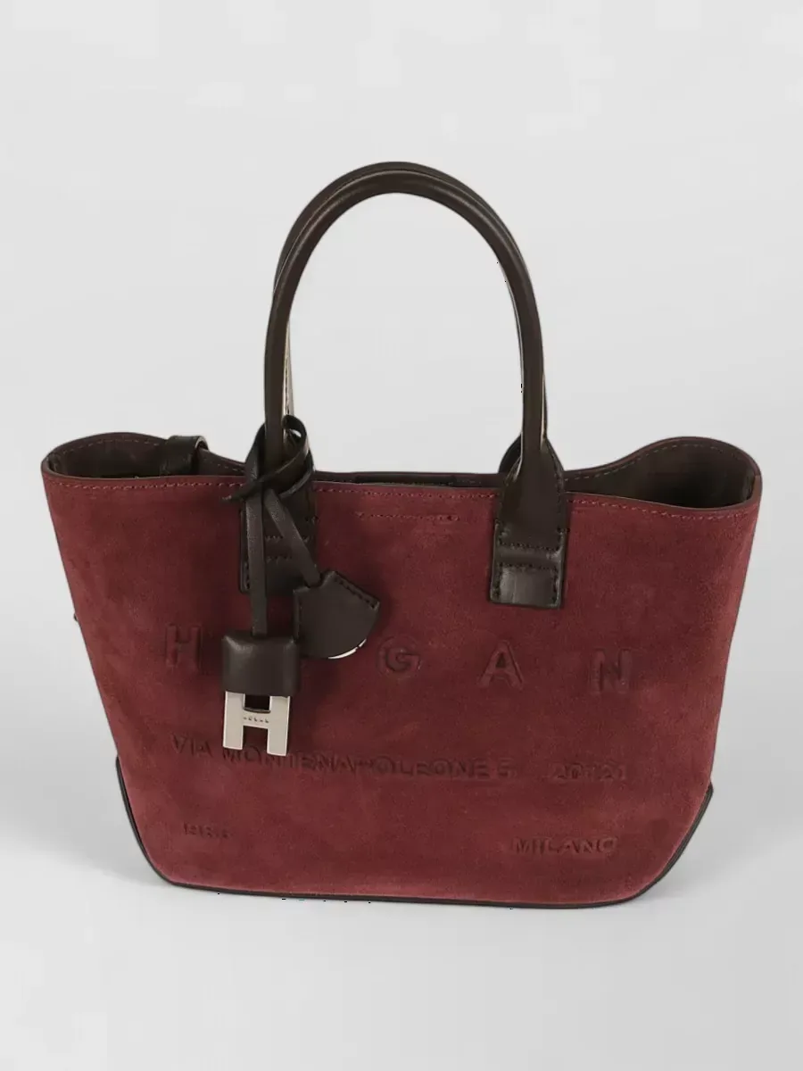 Mini cabas Hogan en daim bordeaux, photo 1