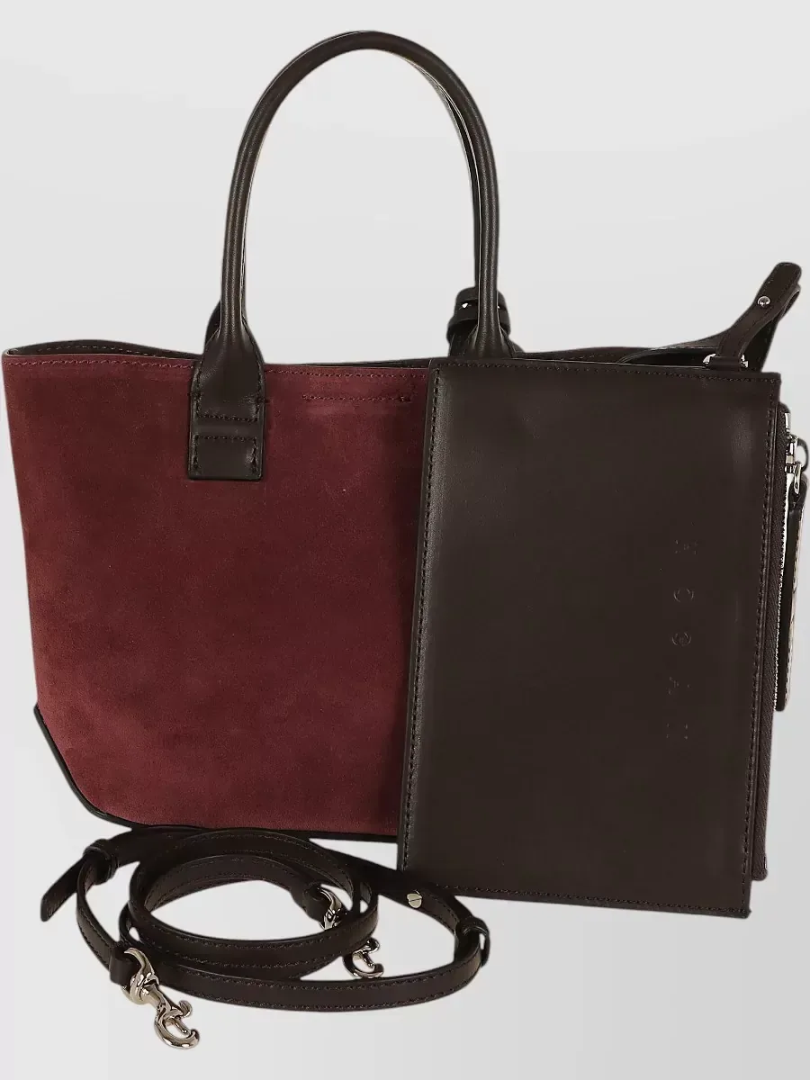 Mini cabas Hogan en daim bordeaux, photo 3