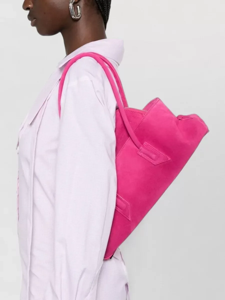 The Attico Small Suede Tote in Pink, photo 2
