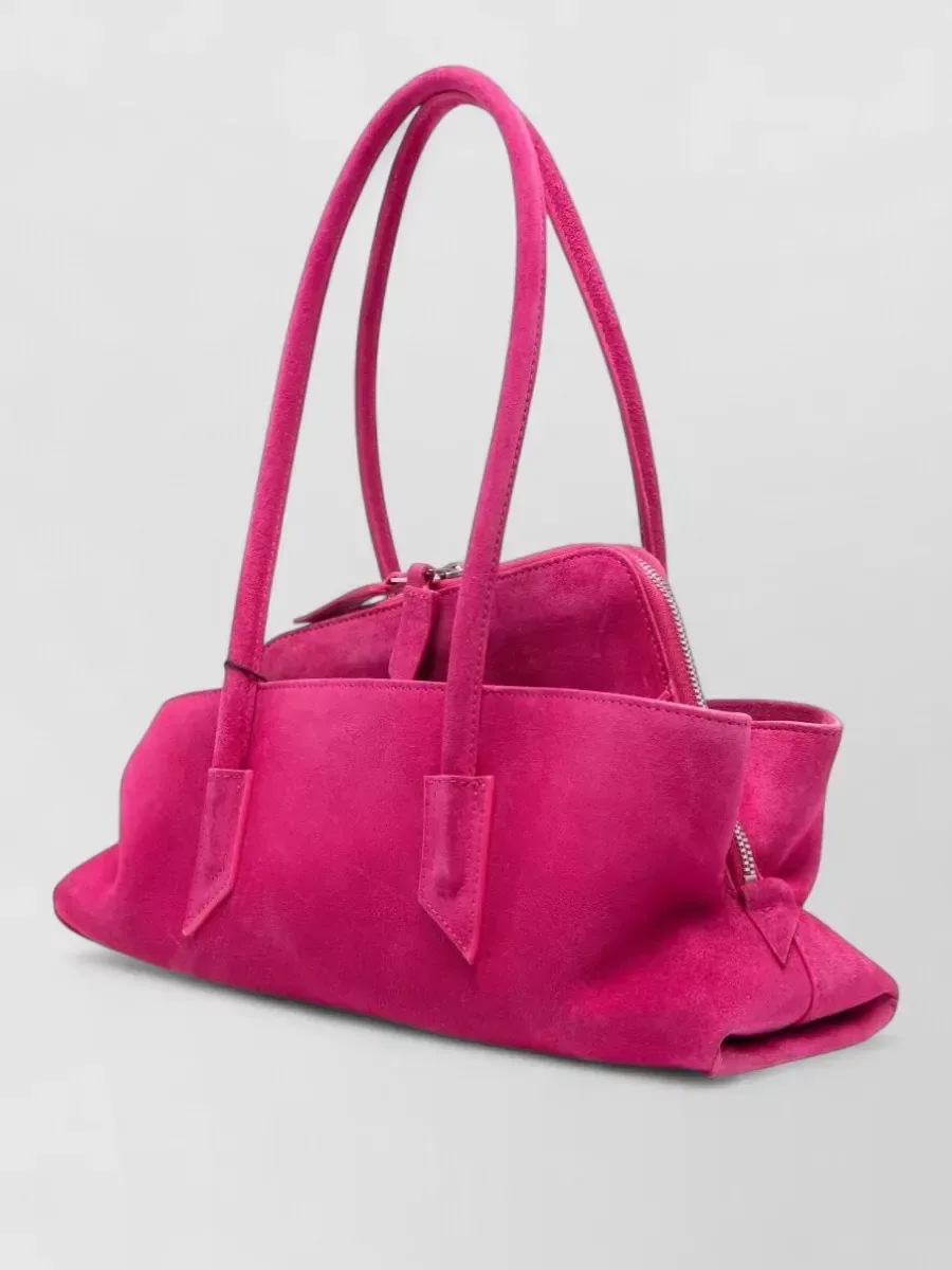 The Attico Small Suede Tote in Pink, photo 3