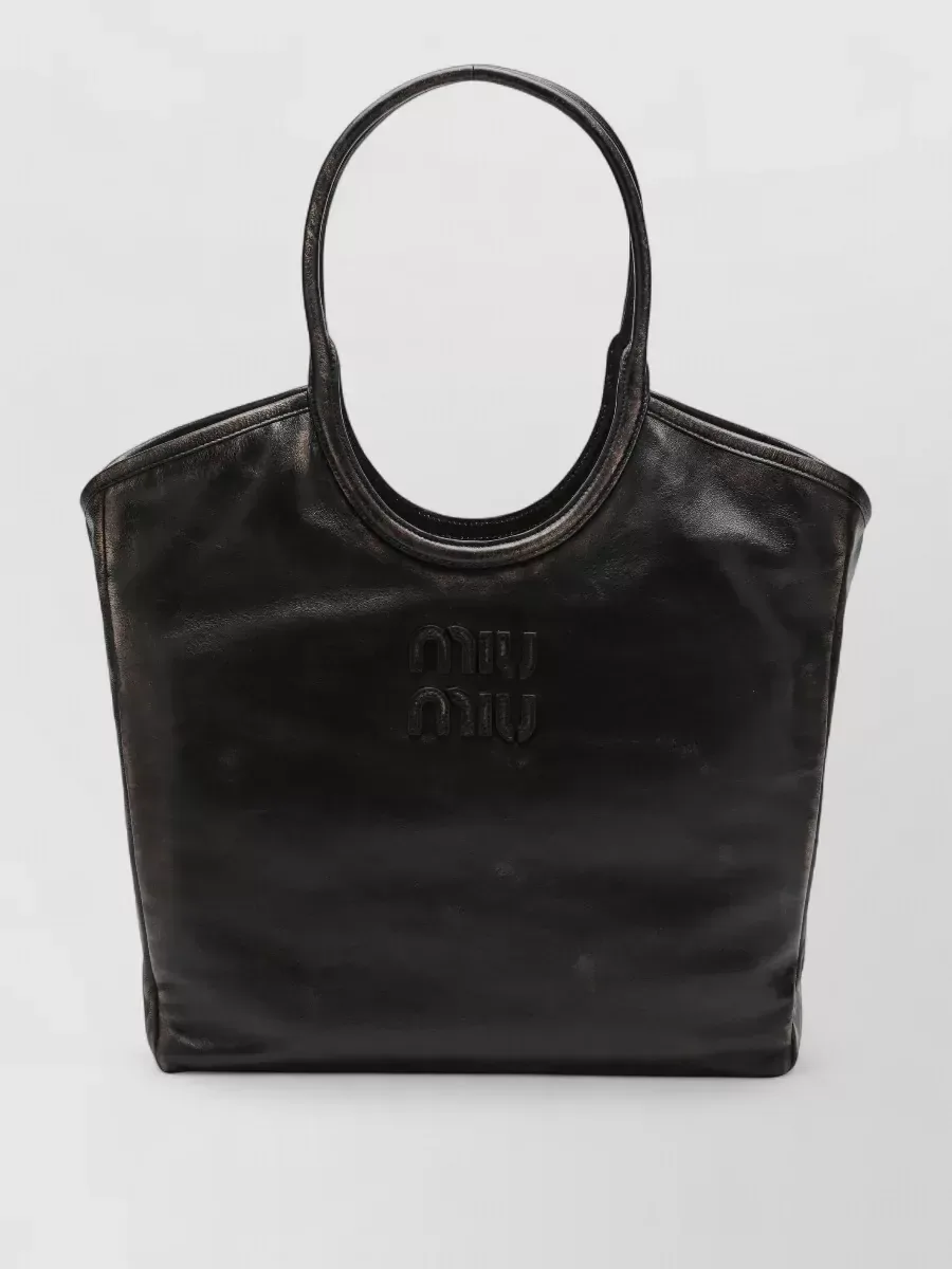 Miu Miu Circle Handle Tote en negro, foto 2