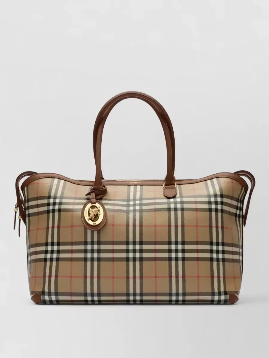 Sac cabas Burberry Check moyen beige, photo 1