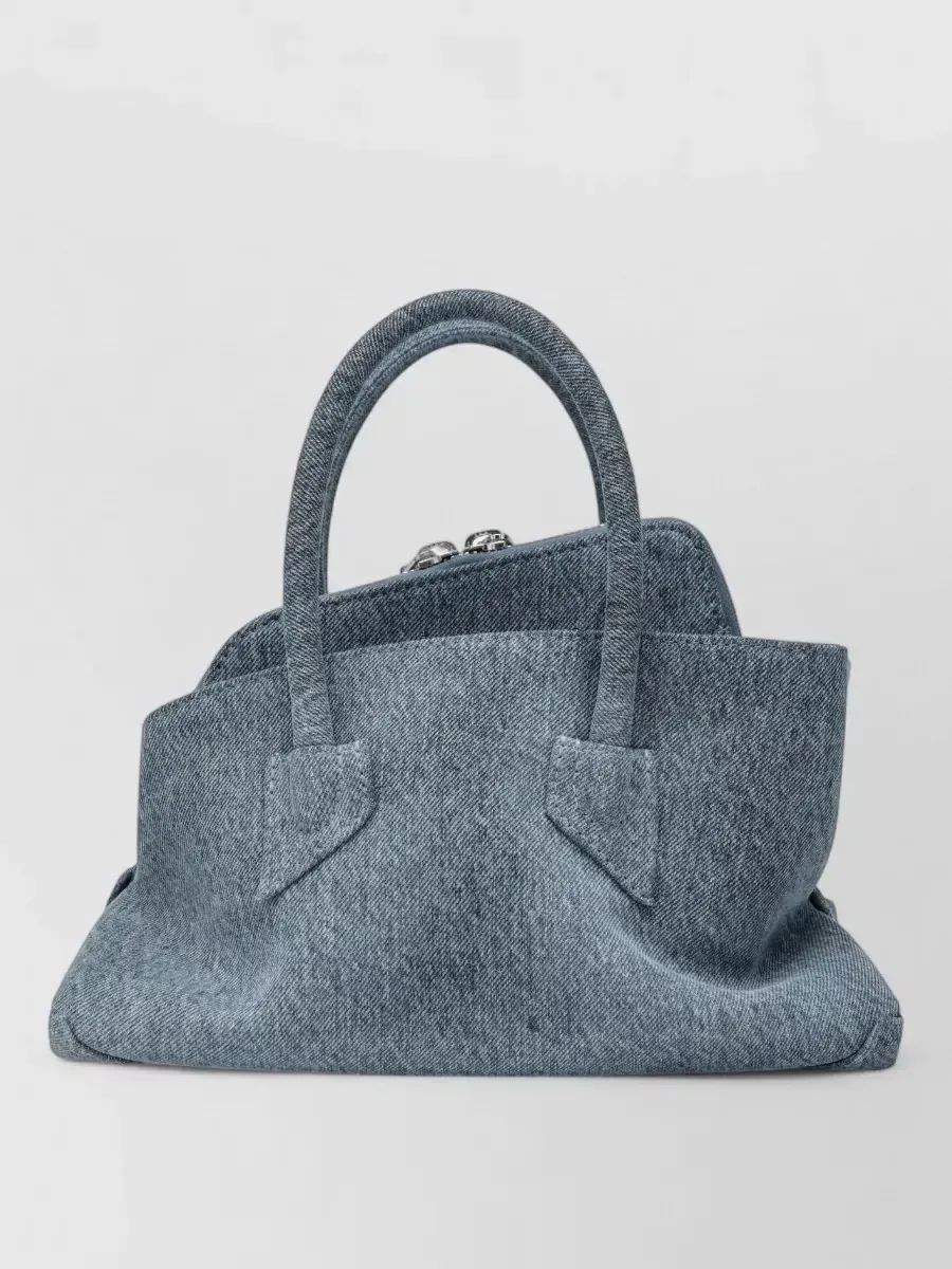 The Attico Mini Denim Tote in Light Blue, photo 2