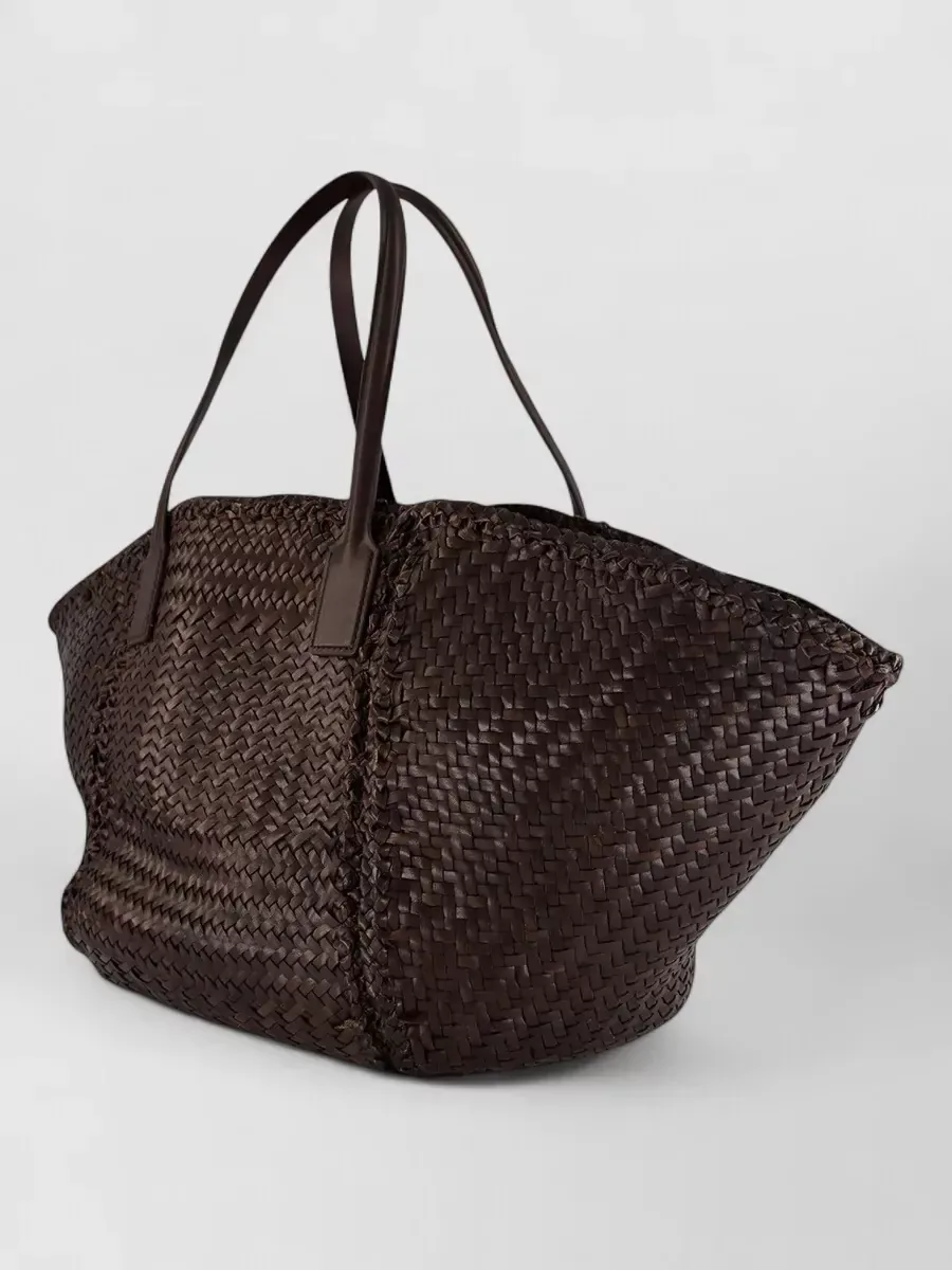 Dragon Diffusion Woven Leather Tote in Dark Brown, photo 3