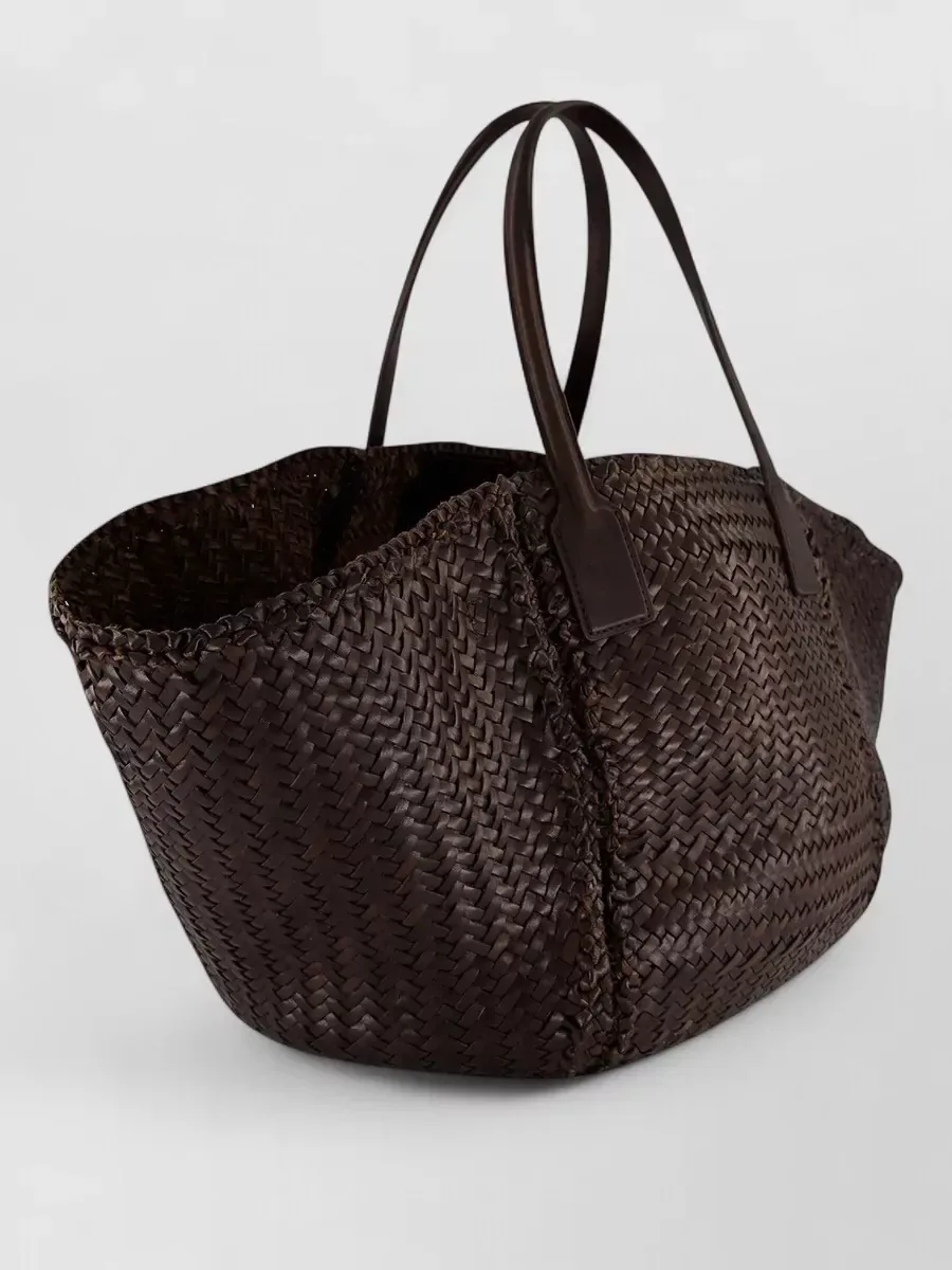 Dragon Diffusion Woven Leather Tote in Dark Brown, photo 4
