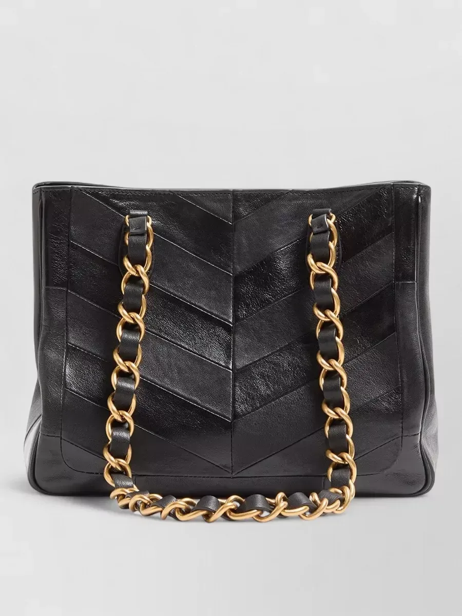 Valentino Garavani Small Chevron Tote in Black, photo 2