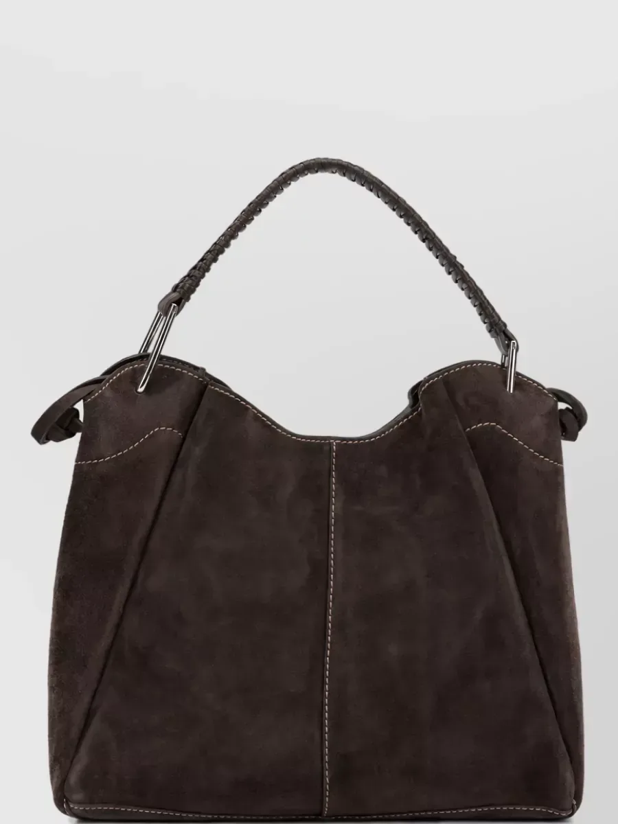 Gianni Chiarini Tote Bag mit geflochtenem Henkel in Braun, Foto 2