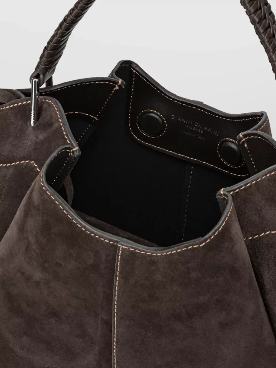 Gianni Chiarini Tote Bag mit geflochtenem Henkel in Braun, Foto 4