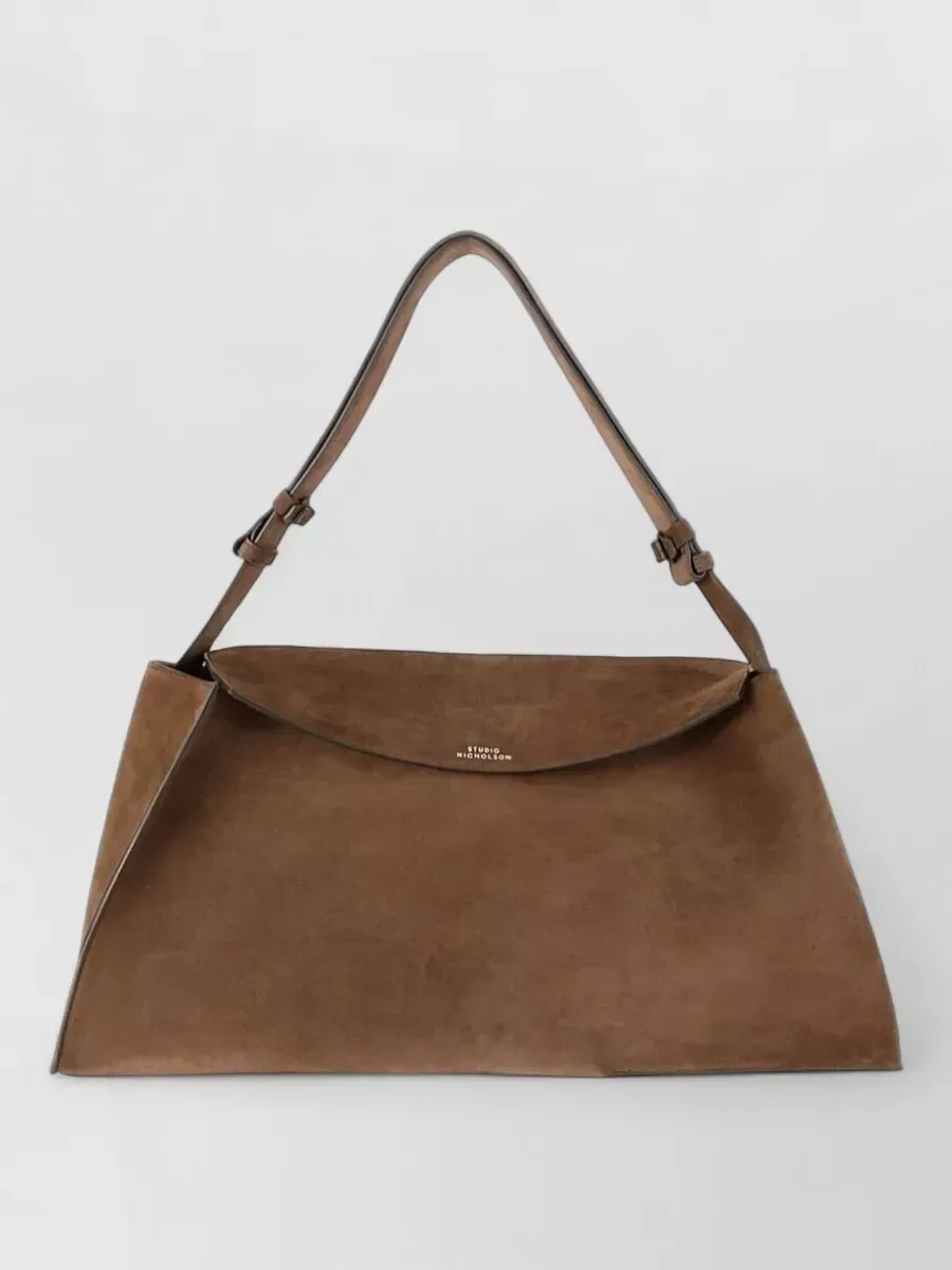 Studio Nicholson Suede Shoulder Bag in Brown, photo 1