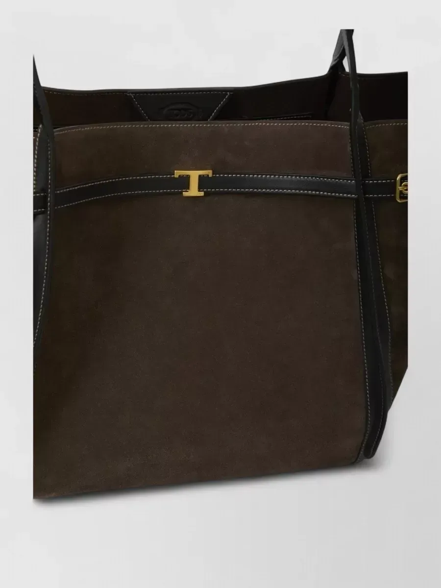 Mala tote Tod's T Timeless Medium em Castanho, foto 1