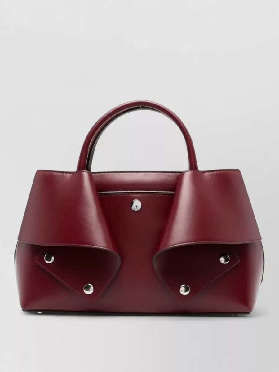 Totême Structured Leather Tote in Burgundy, photo 1