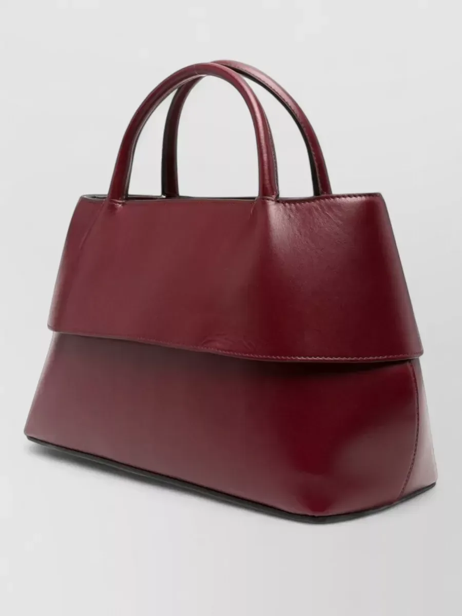 Totême Structured Leather Tote in Burgundy, photo 2