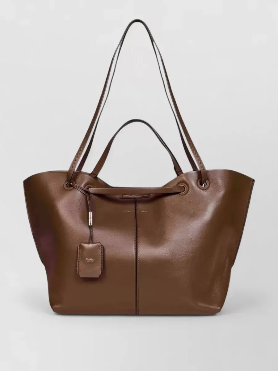 Max Mara Silk Shoulder Tote in marrone, foto 1