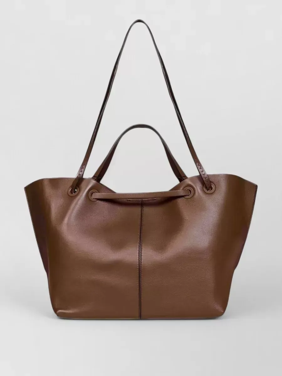 Max Mara Silk Shoulder Tote in marrone, foto 2