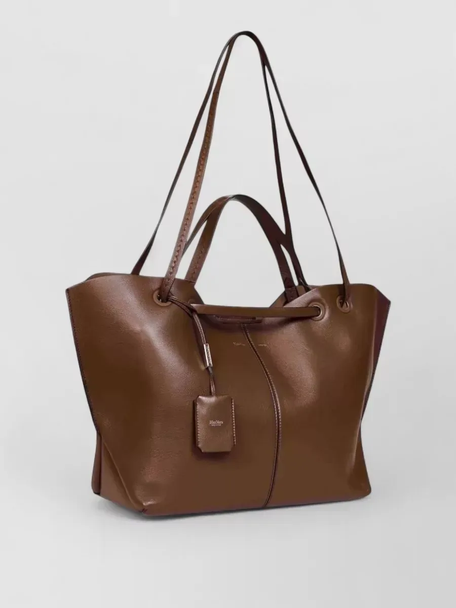 Max Mara Silk Shoulder Tote in marrone, foto 3