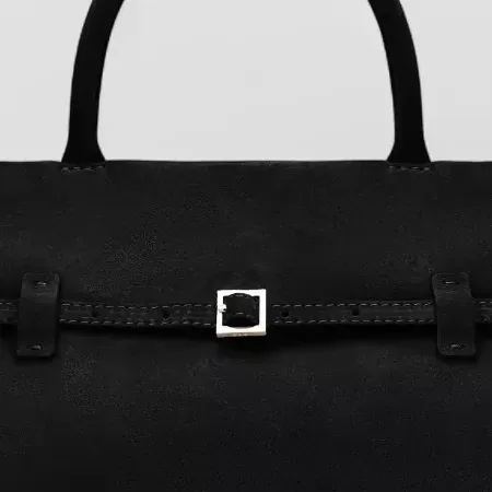 Manu Atelier Demeter黑色托特包,双提手细节