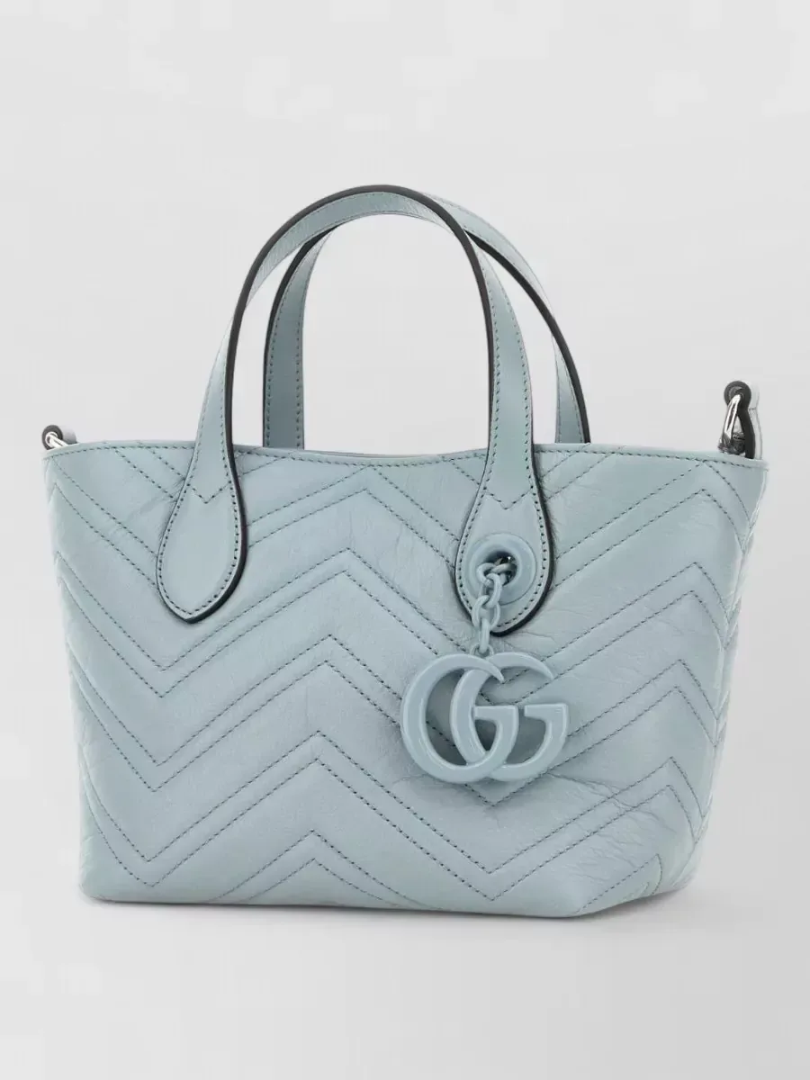 Gucci GG Marmont Small Tote Bag in Light Blue Nappa