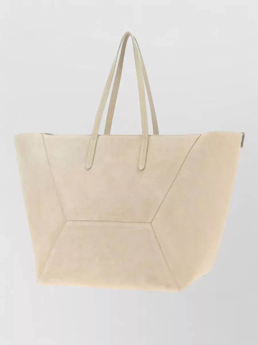 Brunello Cucinelli Suede Tote in Beige, photo 1