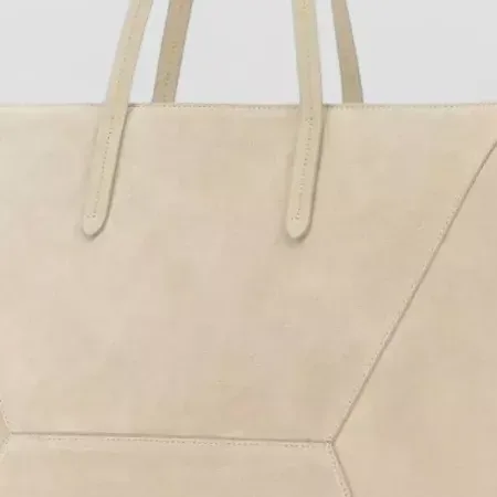 Brunello Cucinelli Suede Tote in Beige, detail