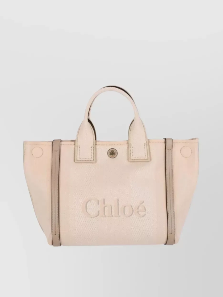 Chloé Carry Small Tote Bag in Beige, Foto 2