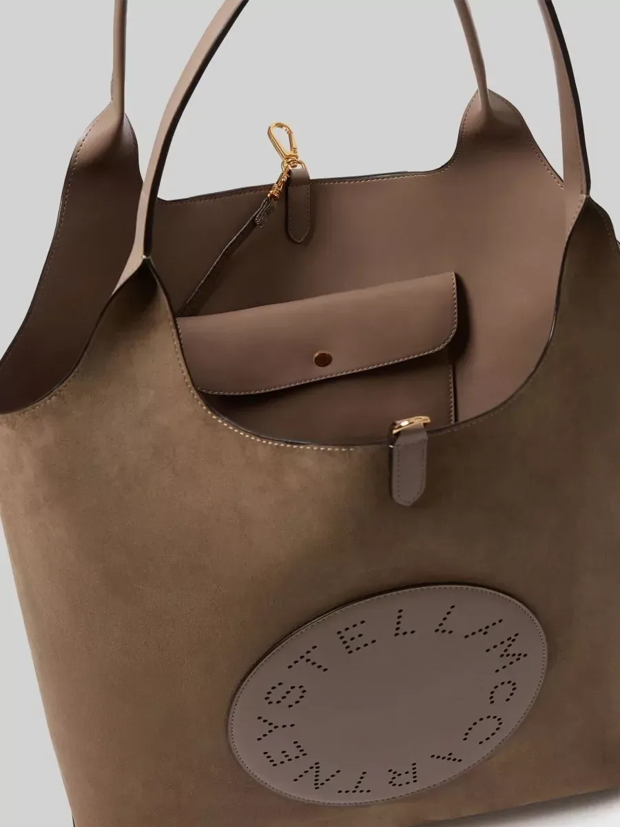 Stella McCartney Stella Logo Reversible Tote in Sand Brown, photo 3