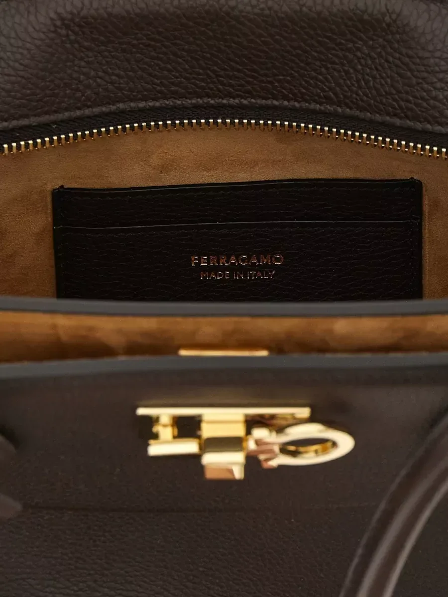 Borsa tote Ferragamo The Studio Soft Medium marrone, foto 3