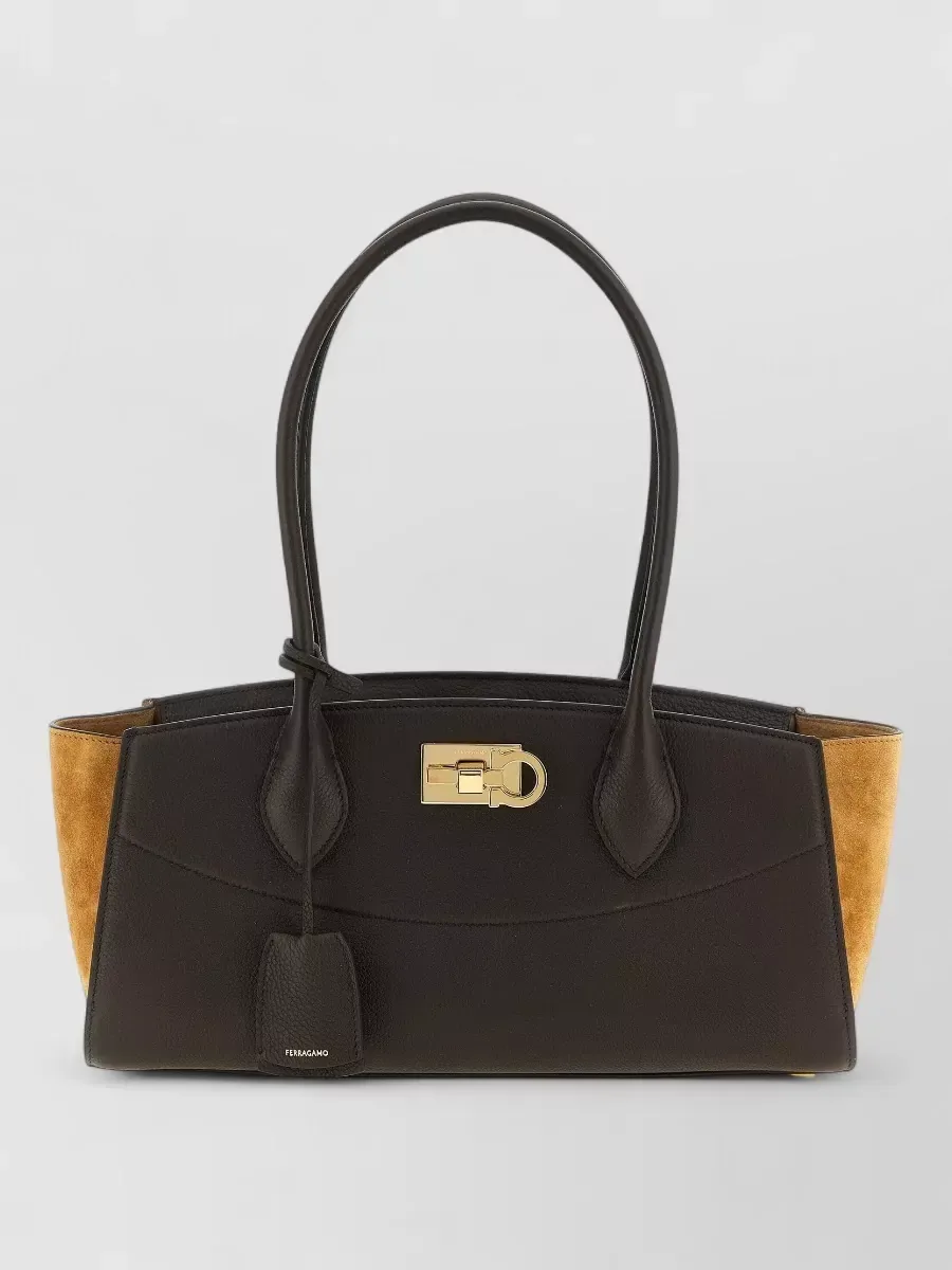 Borsa tote Ferragamo The Studio Soft Medium marrone, foto 4