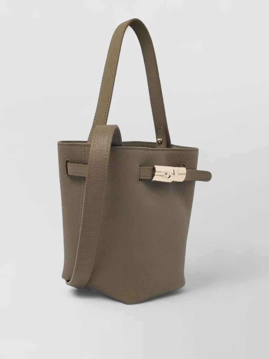 Longchamp Leather Bucket Tote em azeitona, foto 3