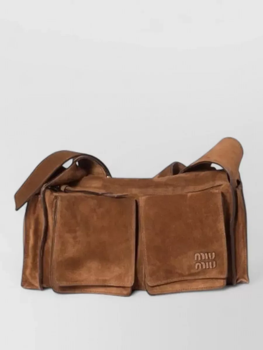 Miu Miu Pocket Shoulder Bag in Brown, photo 1