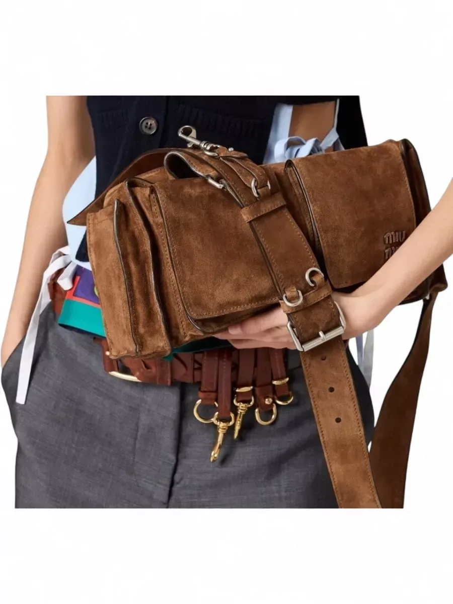 Miu Miu Pocket Shoulder Bag in Brown, photo 2