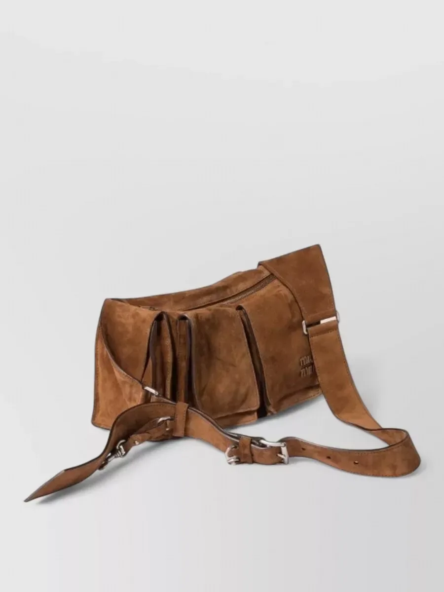 Miu Miu Pocket Shoulder Bag in Brown, photo 3
