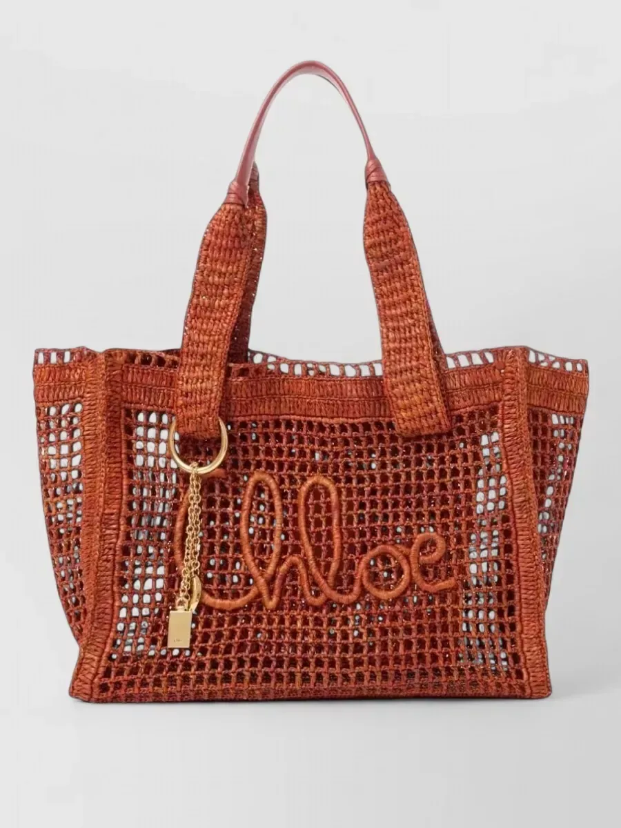 Chloé Banana Raffia Tote in Brown, photo 2