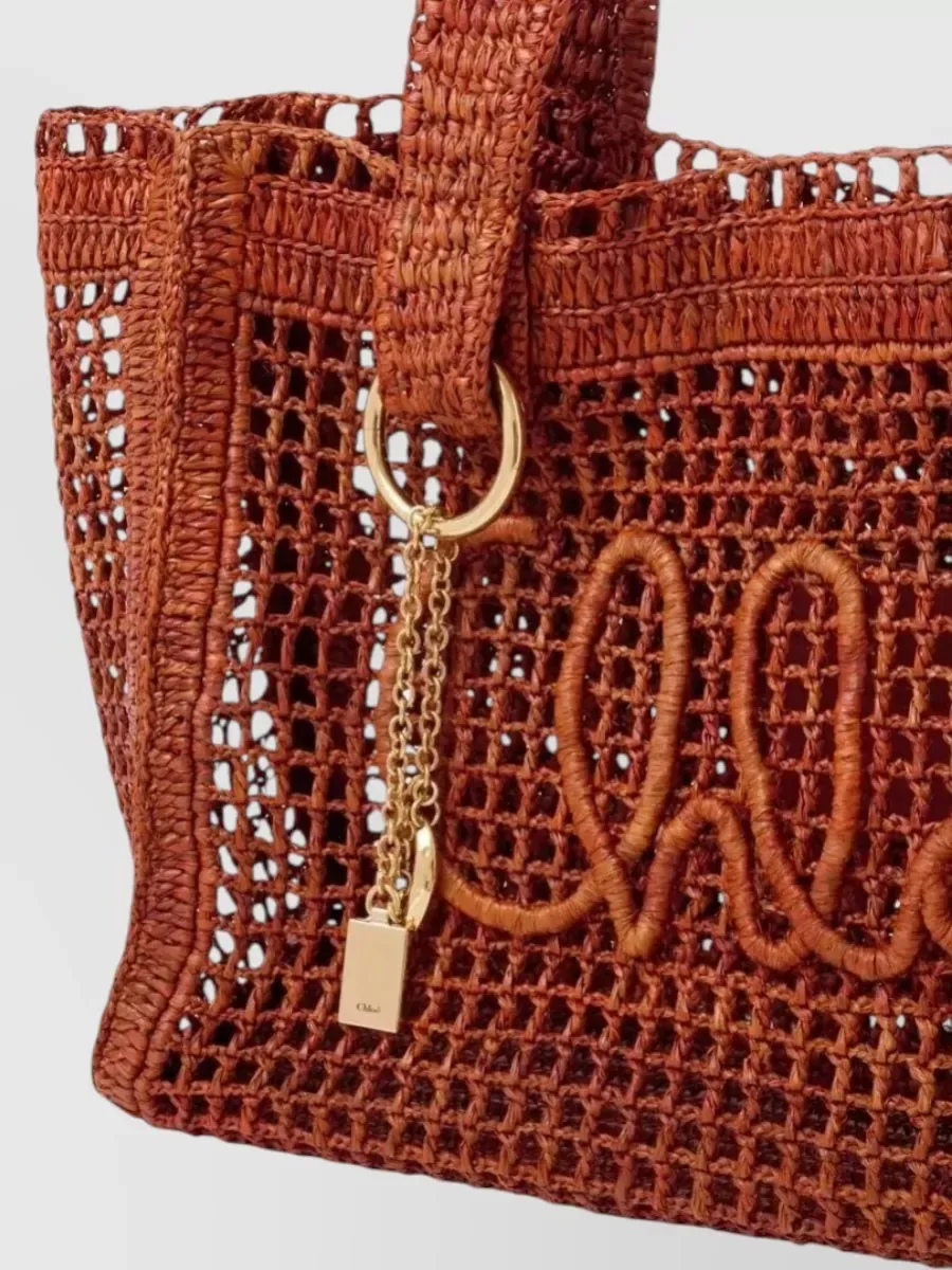 Chloé Banana Raffia Tote in Brown, photo 4