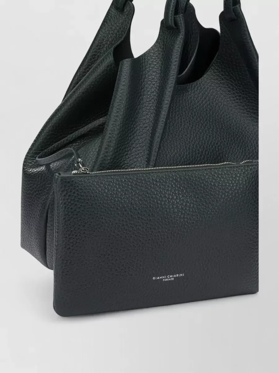 Gianni Chiarini Leather Tote in Dark Green, photo 3