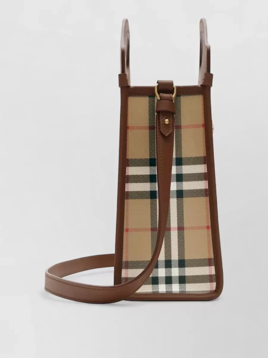 Mini mala tote Burberry Pocket em castanho, foto 4