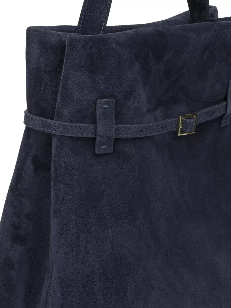 Manu Atelier cabas finition daim en bleu marine, photo 4