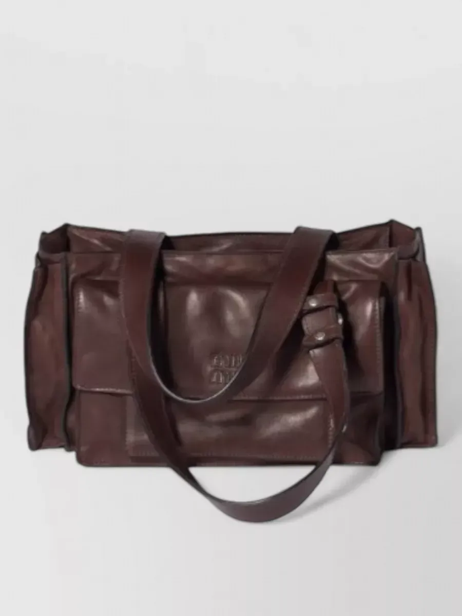 Miu Miu Lambskin Tote in Brown, photo 1