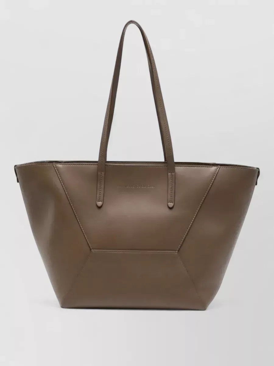 Brunello Cucinelli Leather Tote marrone, foto 1