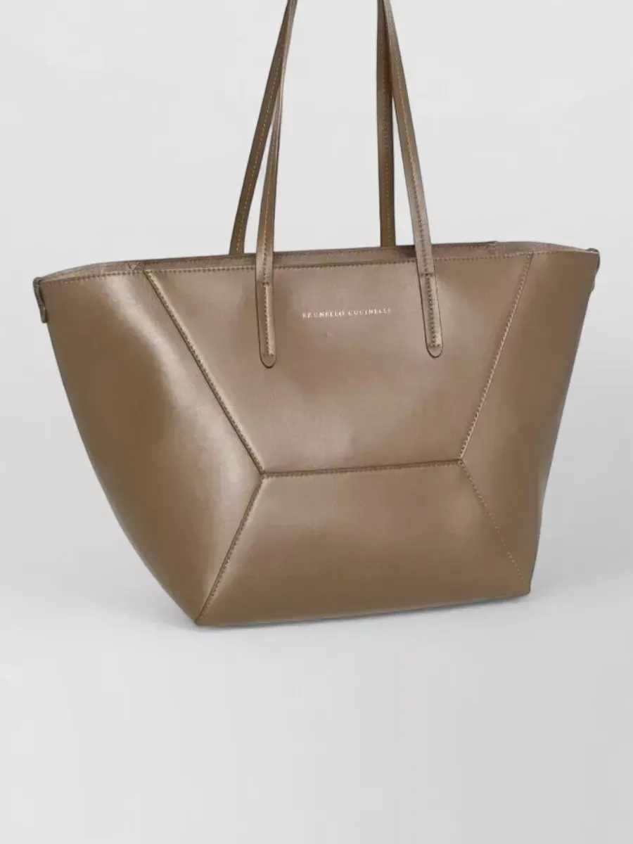 Brunello Cucinelli Leather Tote marrone, foto 2