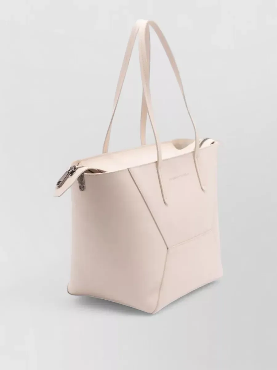 Brunello Cucinelli Leather Tote rosa, foto 3