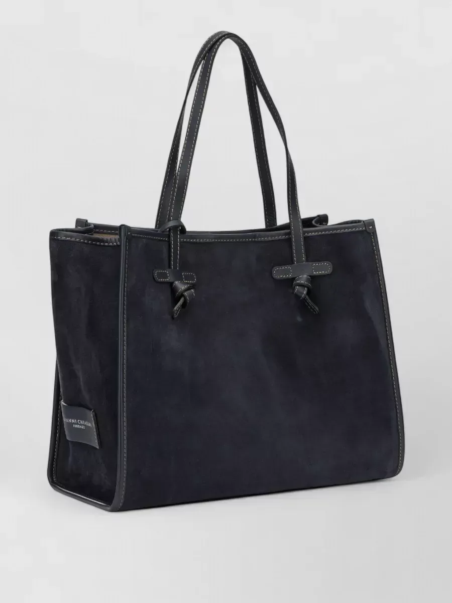 Gianni Chiarini Suede Tote in Blau, Foto 3