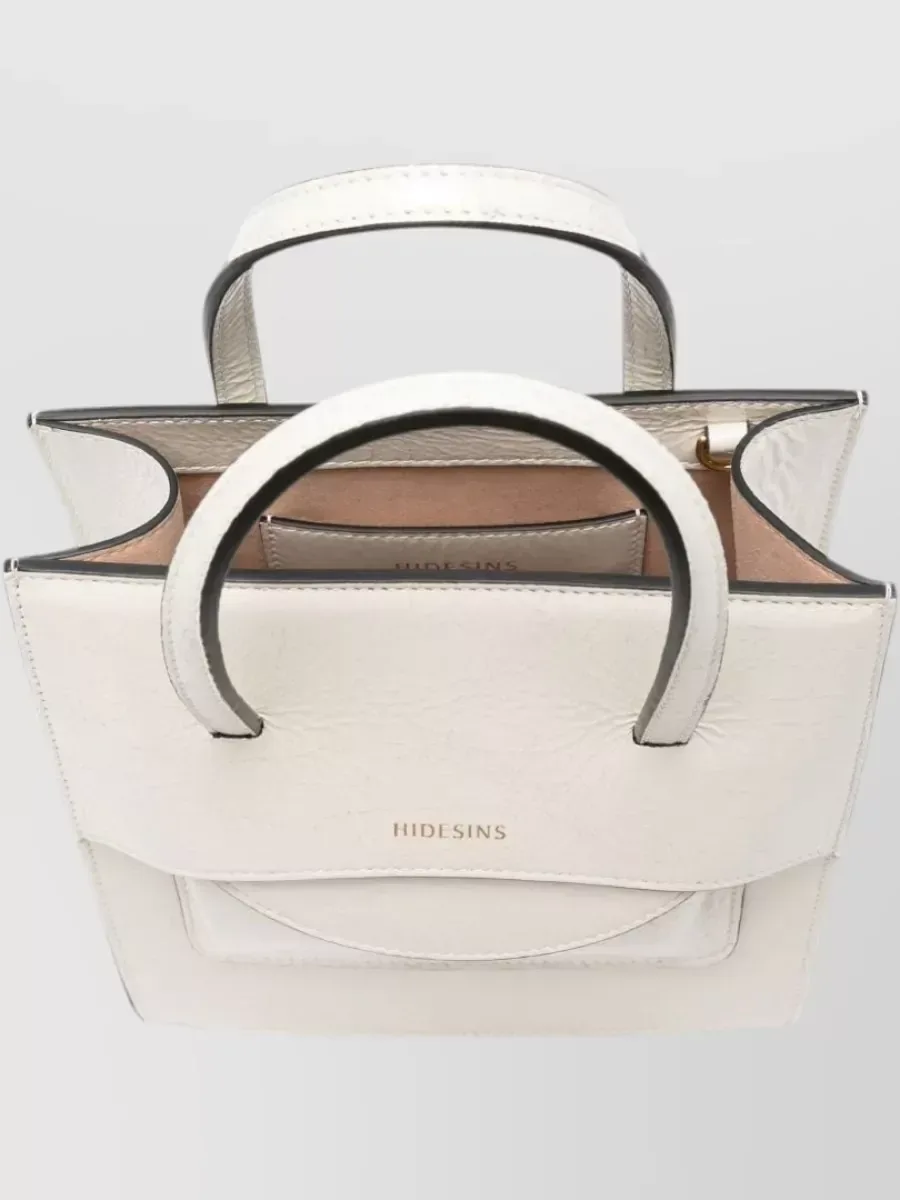 Hidesins Calf Leather Pocket Tote in Weiß, Foto 4