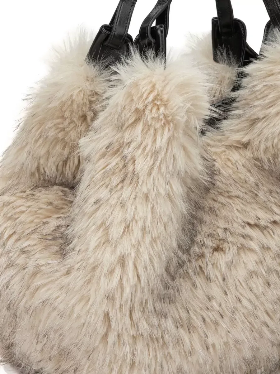 Bolso de hombro Gianni Chiarini de pelo sintético en beige, foto 4