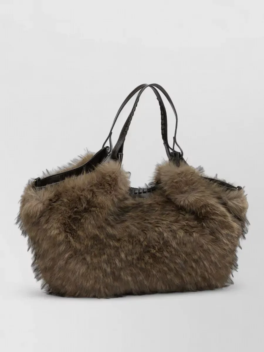 Bolso de hombro Gianni Chiarini de pelo sintético en marrón, foto 1