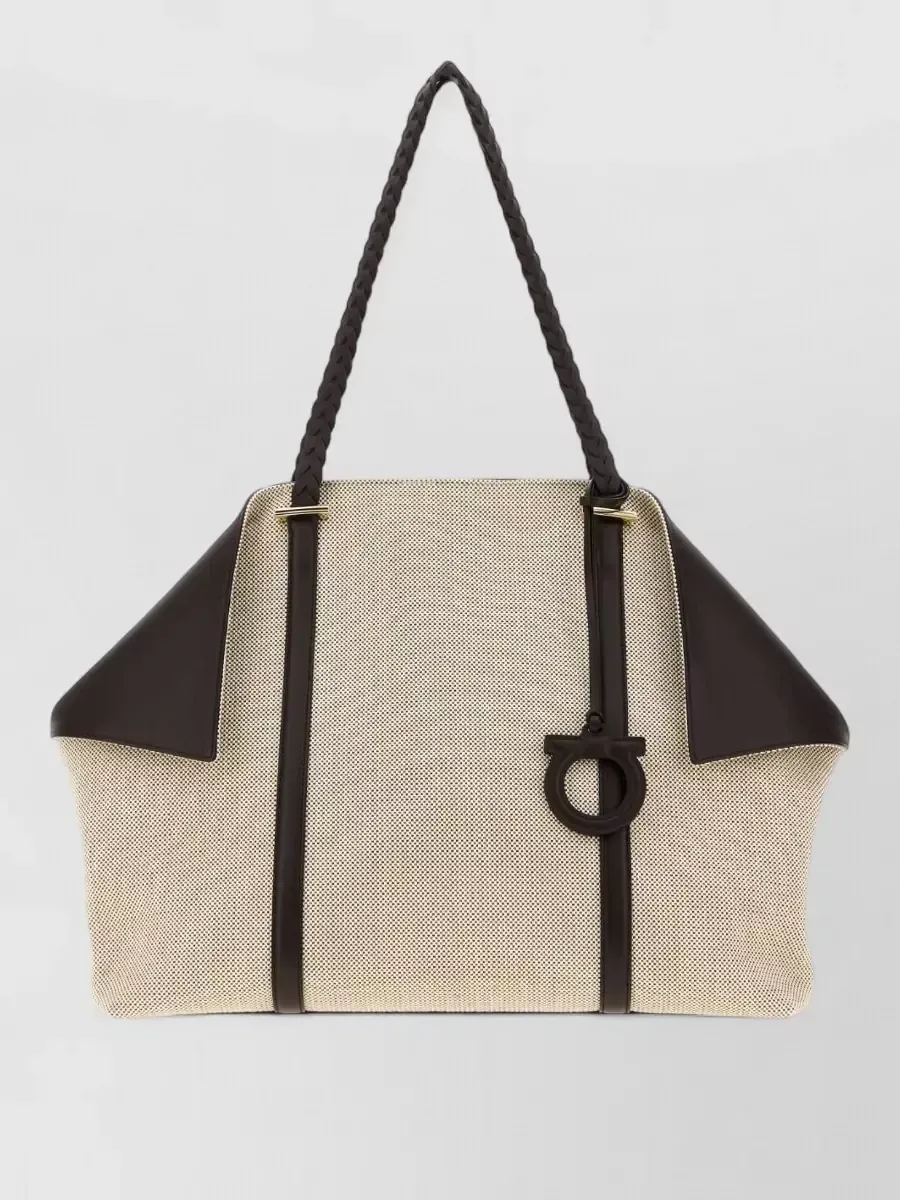 Bolso tote Ferragamo de algodón en beige, foto 1