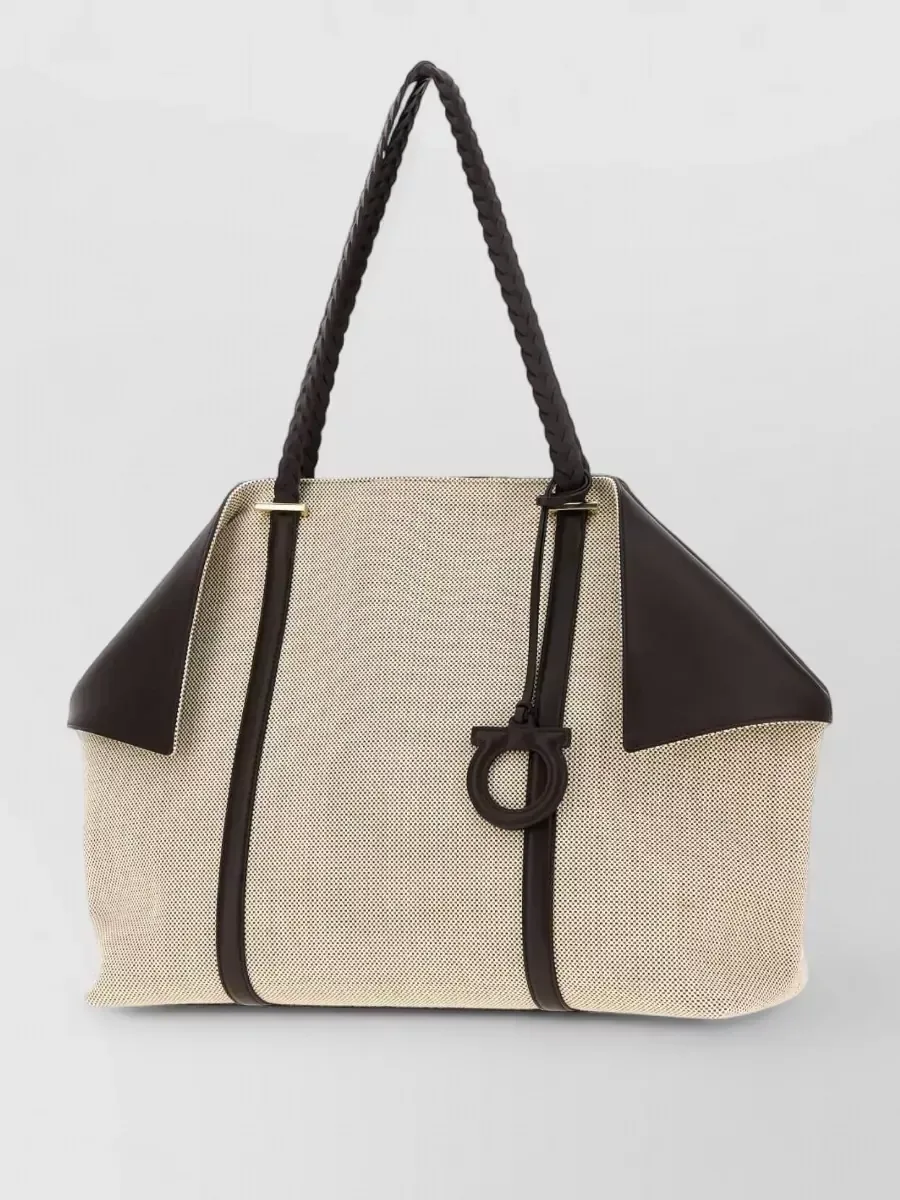 Bolso tote Ferragamo de algodón en beige, foto 2
