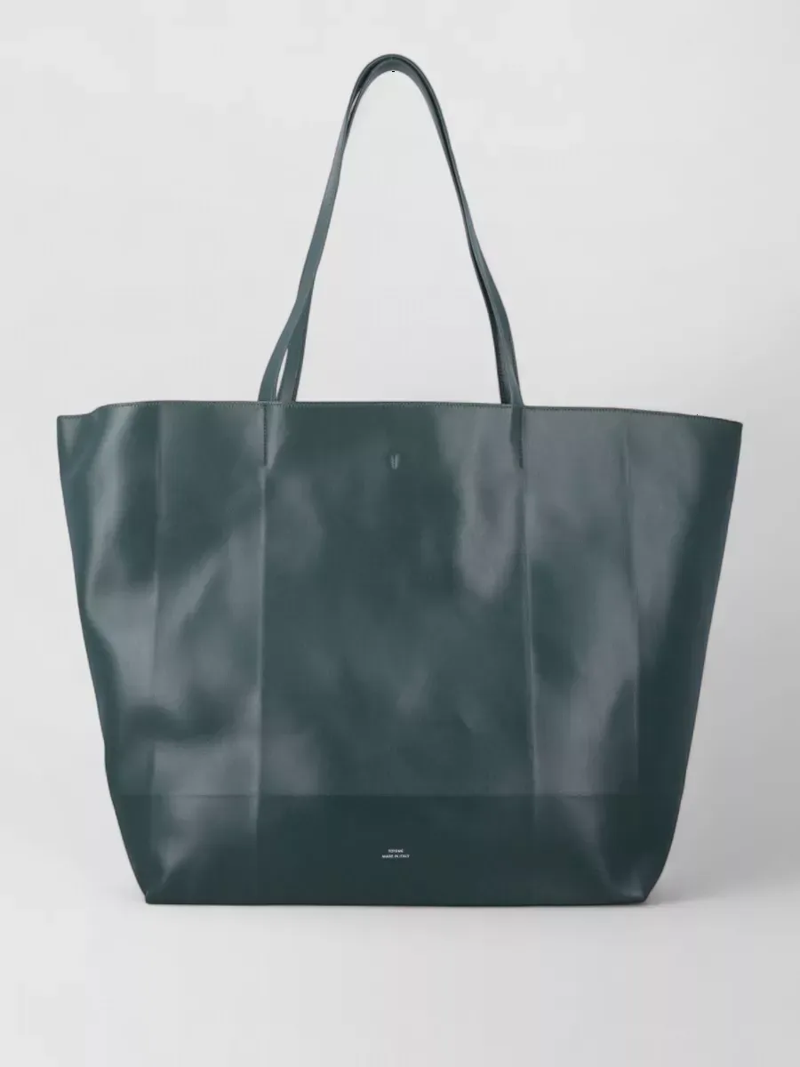 Cabas Totême en cuir vert, photo 1